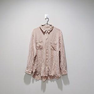 Ava & Viv Rust Striped Button Down